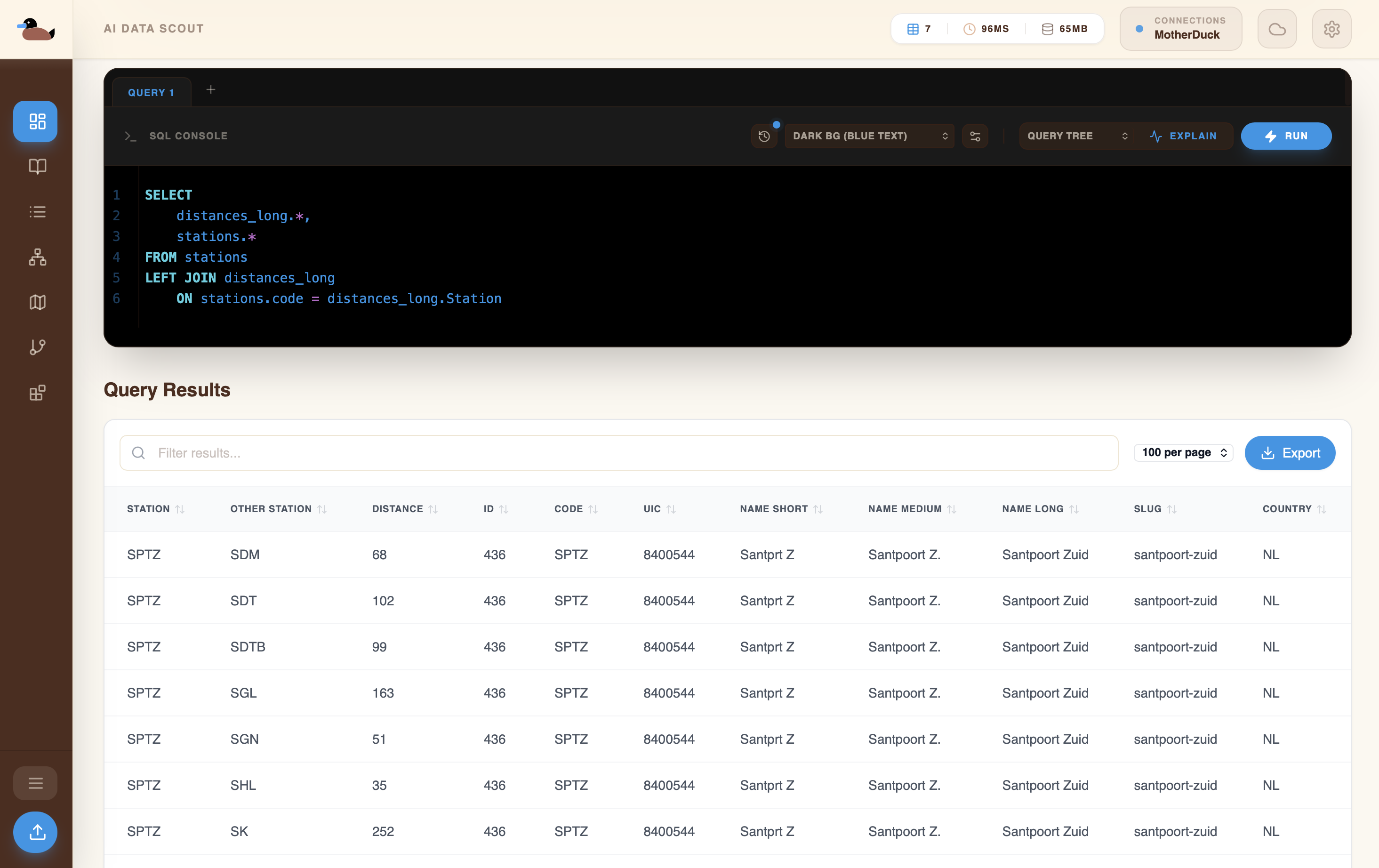 SQL Console & Data Catalog
